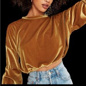Project Social T gold velvet crop top size S. NWT Urban outfitters juniors tops.